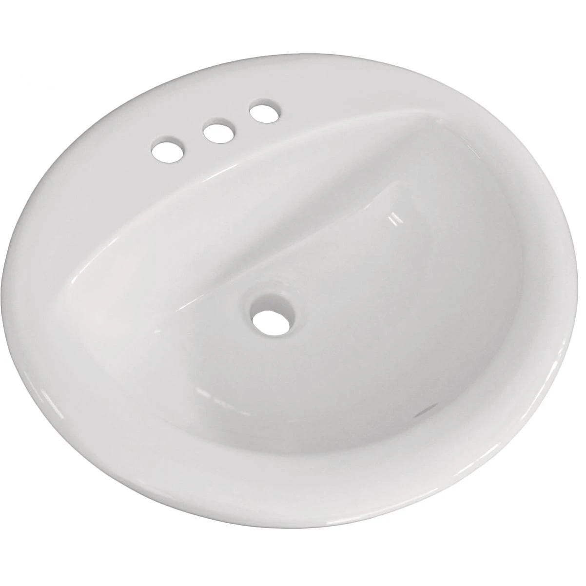 Compass Manufacturing Canton Oak Lawn Oval Drop-In Bathroom Sink, White