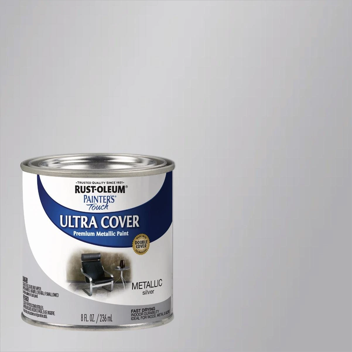 Rust-Oleum Painter's Touch Ultra Cover Premium Metallic Paint, Metallic Silver, 1/2 Pt.