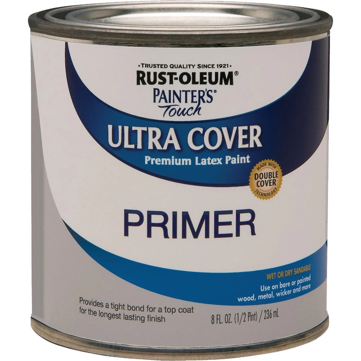 Rust-Oleum Painter's Touch Ultra Cover Flat Premium Latex Primer, Gray, 1/2 Pt.