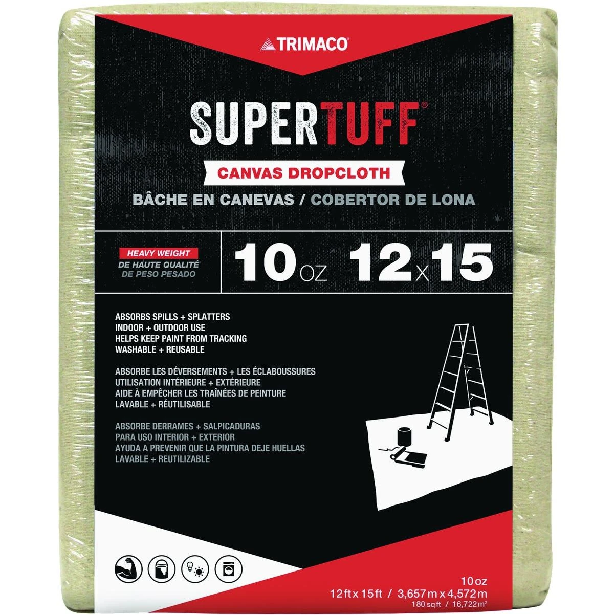 Trimaco SuperTuff 10 Oz. 12 Ft. x 15 Ft. Heavyweight Canvas Drop Cloth