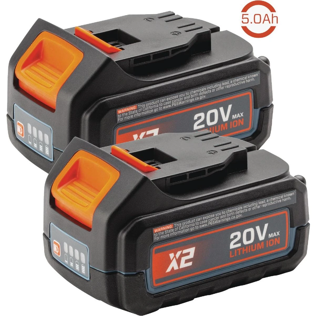 Senix X2 20 Volt Max Lithium-Ion 5.0 Ah Battery Pack (2-Pack)
