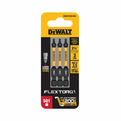 FlexTorq #1 Square Driver Bits, 2-1/4 In., 3-Pk.