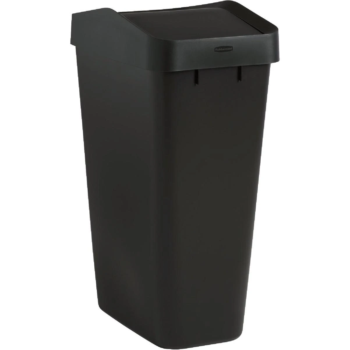Rubbermaid 12.2 Gal. Black Swing-Top Wastebasket