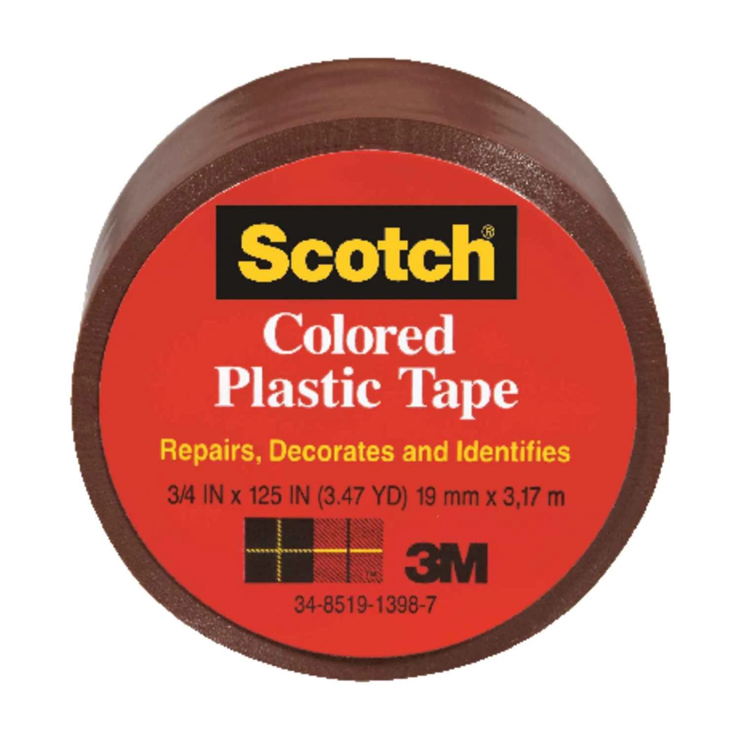 Scotch Brown 125 in. L x 3/4 in. W Plastic Tape
