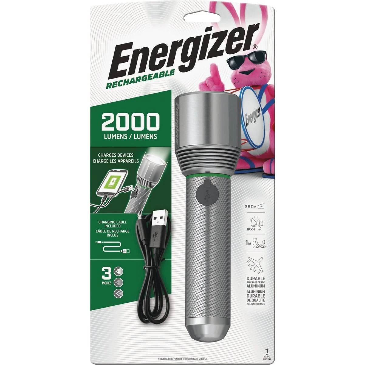 Energizer 2000 Lm. LED Rechargeable Flashlight