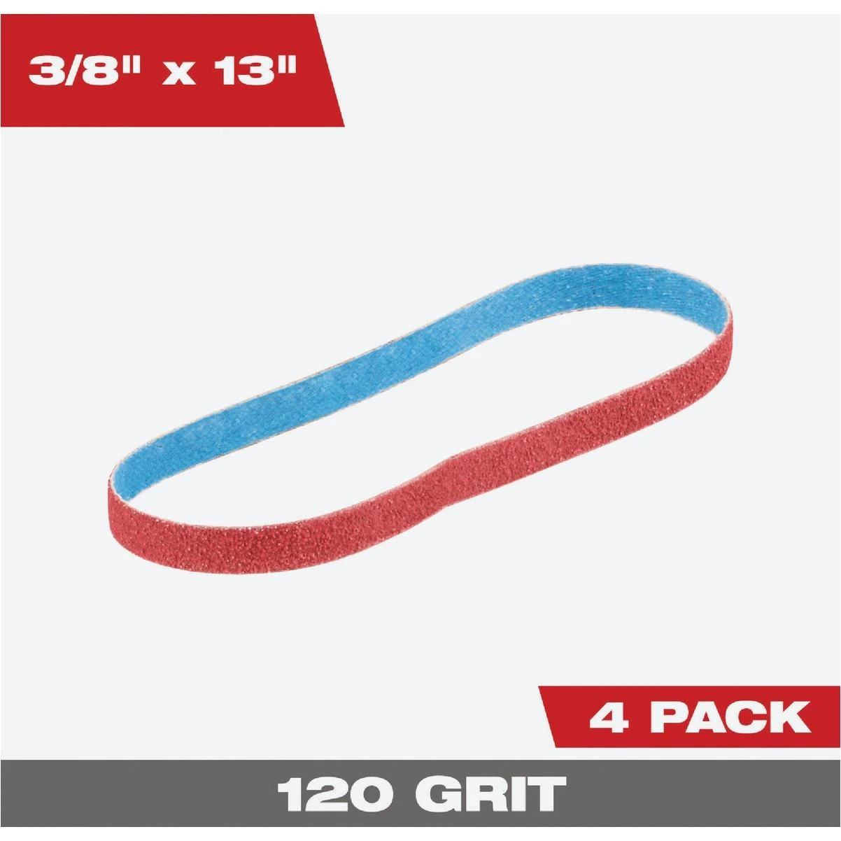 Milwaukee 3/8 In. x 13 In. 120 Grit Bandfile Belt (4-Pack)