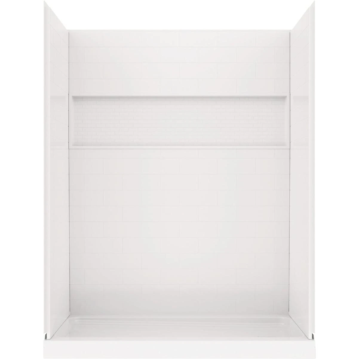 Bootz NexTile 6032 60 In. x 74 In. x 32 In. Direct-to-Stud Shower Wall Kit in White (4-Piece)