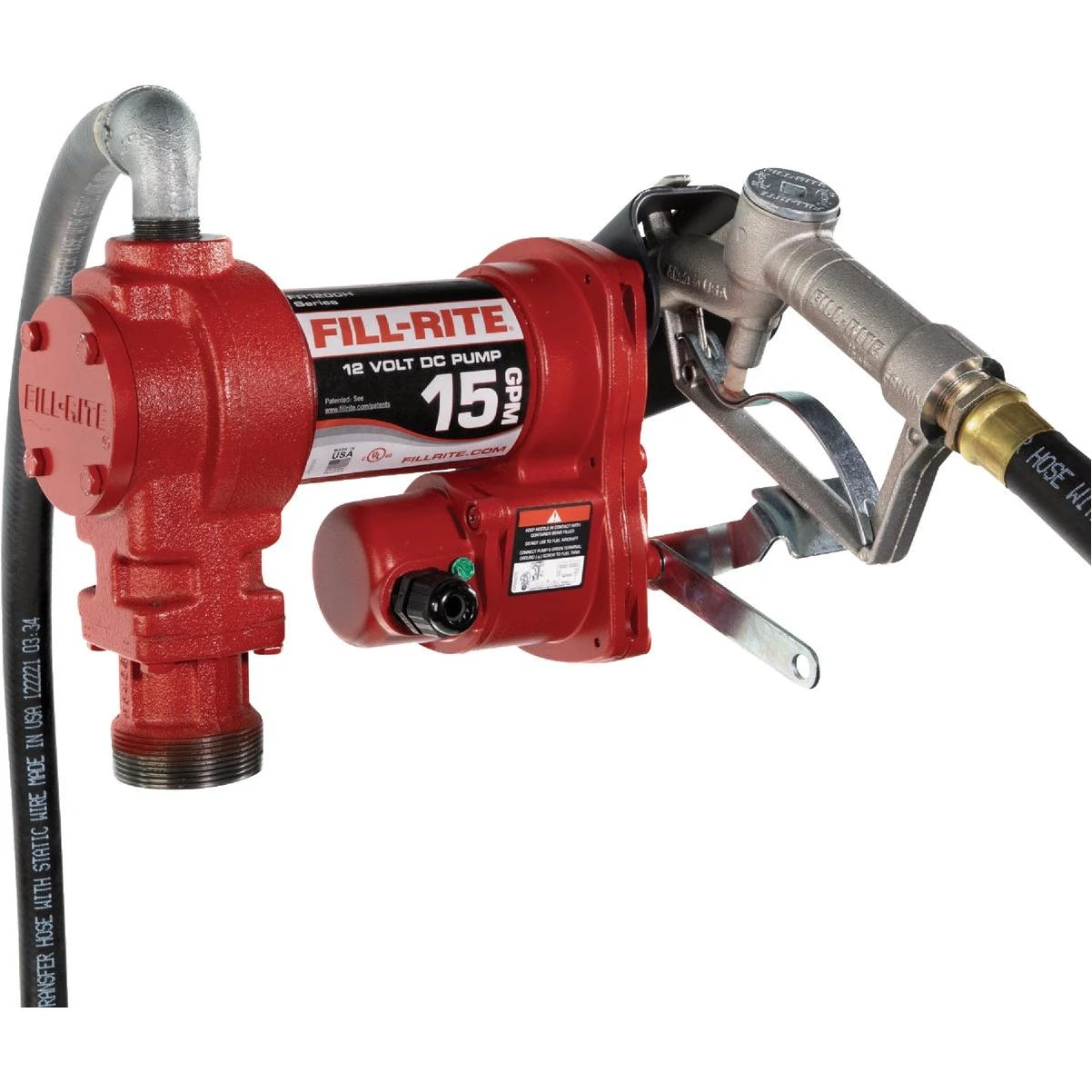 Fill-Rite 12V DC 15 GPM Fuel Transfer Pump with Nozzle