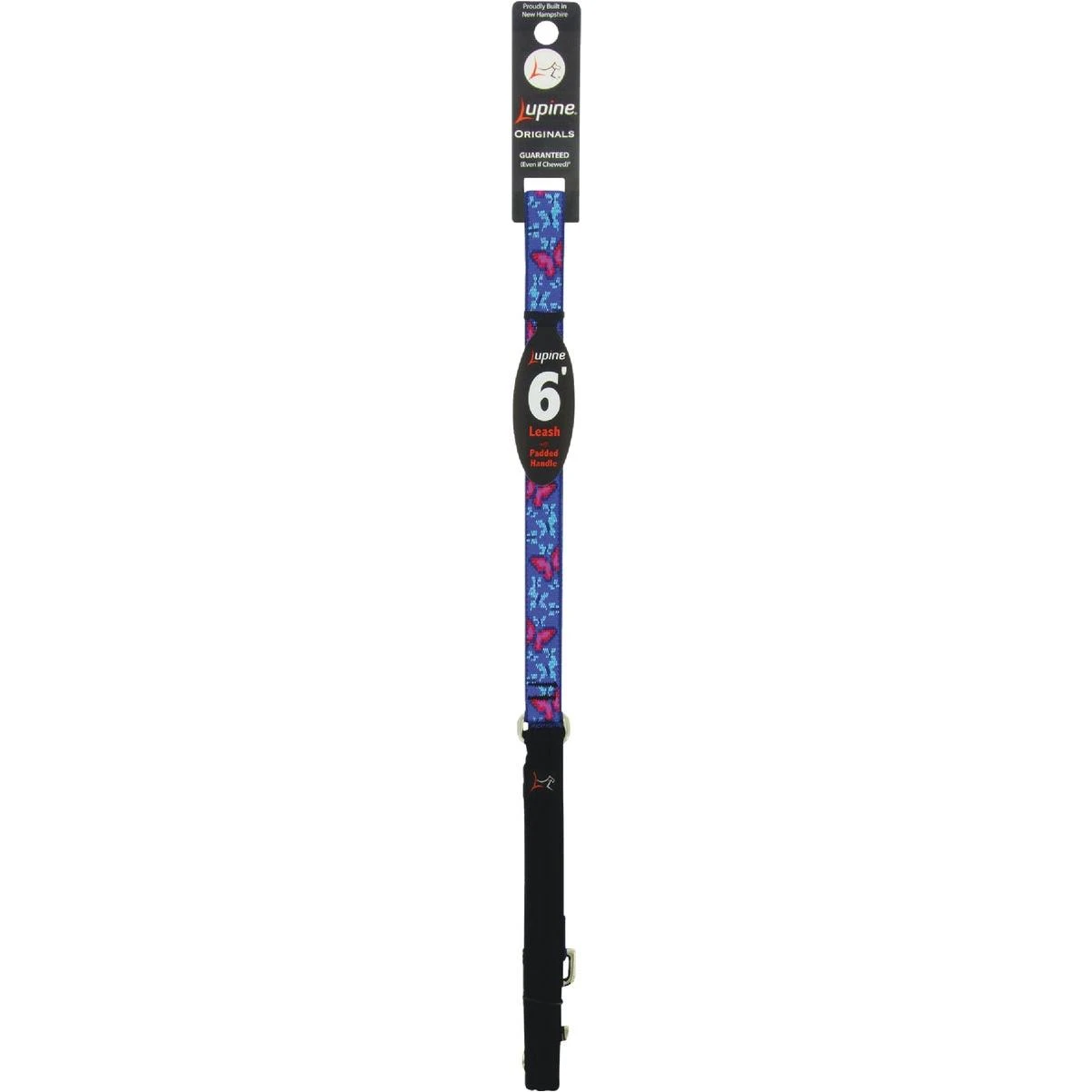 Lupine 3/4 In. x 6 Ft. Woven Pattern Social Butterfly Dog Leash