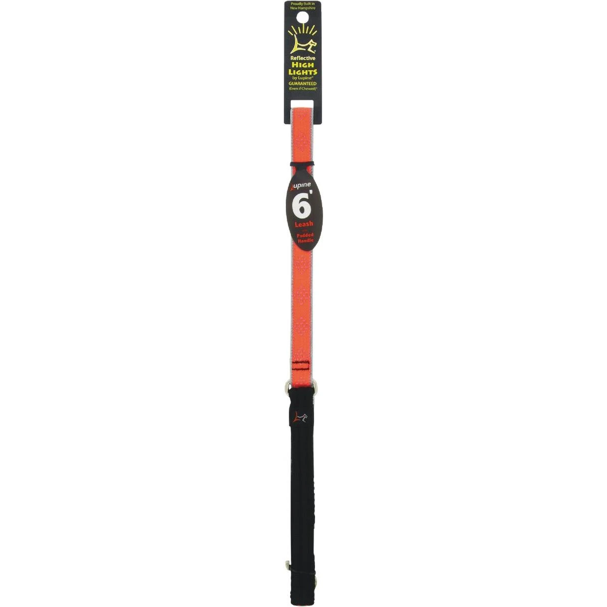 Lupine 3/4 In. x 6 Ft. Reflective Orange Diamond Dog Leash