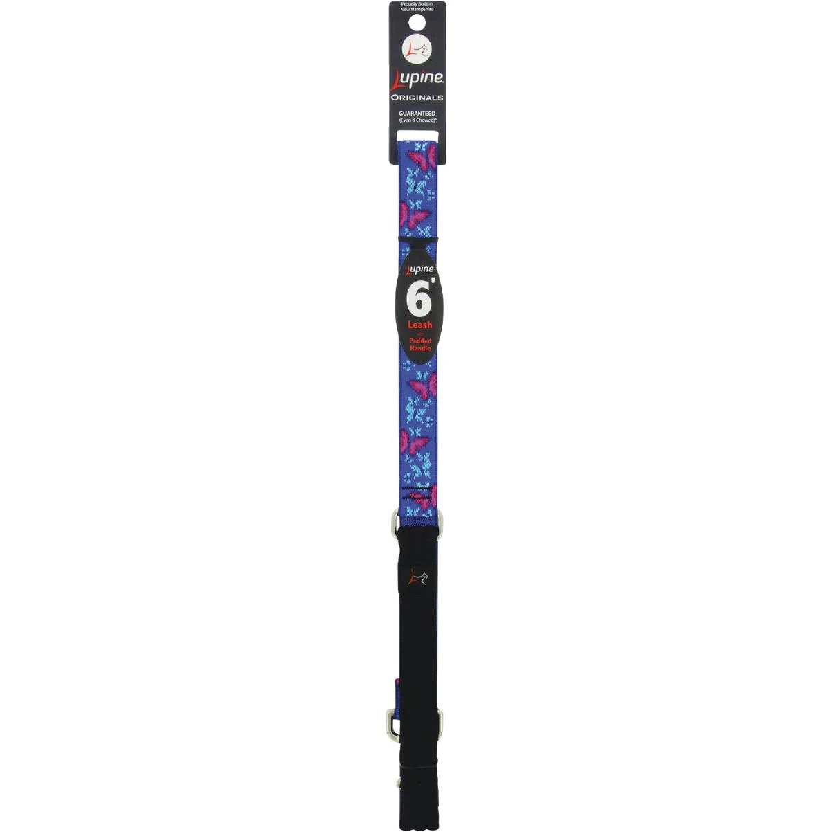 Lupine 1 In. x 6 Ft. Woven Pattern Social Butterfly Dog Leash