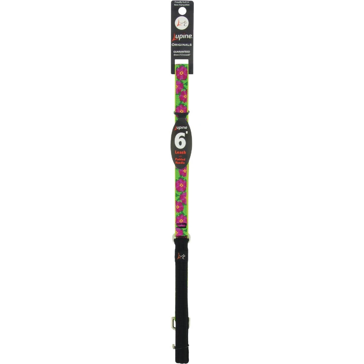 Lupine 3/4 In. x 6 Ft. Woven Pattern Petunias Dog Leash