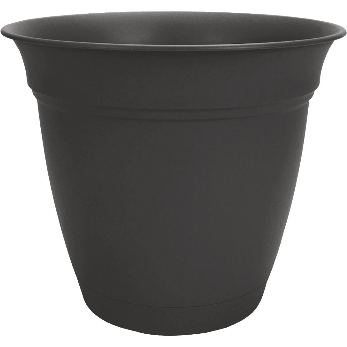 HC Companies Eclipse 10 In. Black Planter with Saucer