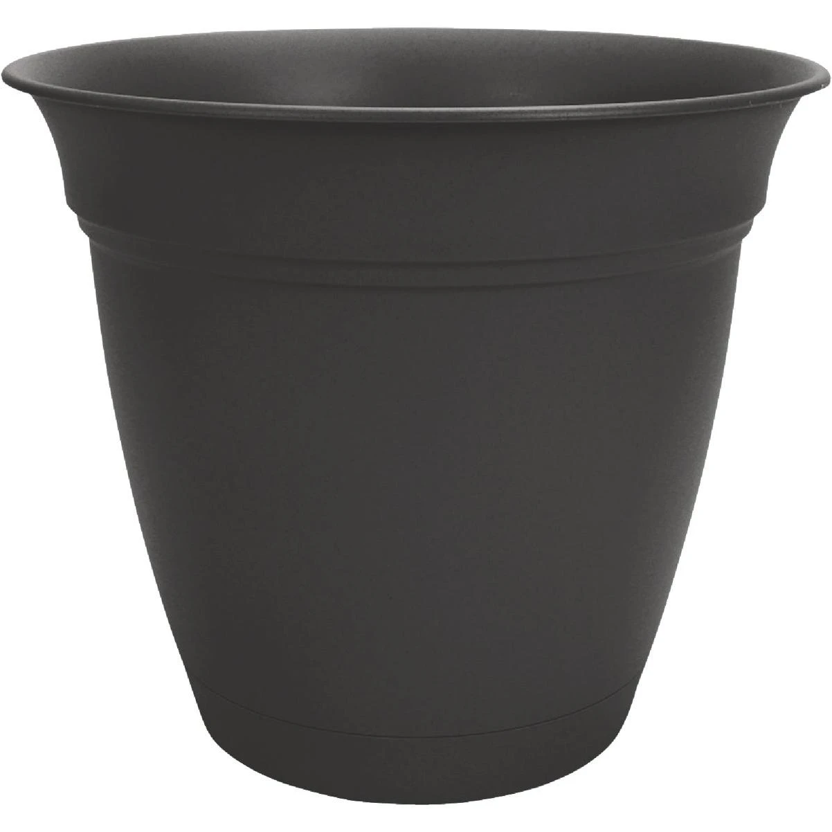 HC Companies Eclipse 8 In. Black Planter with Saucer