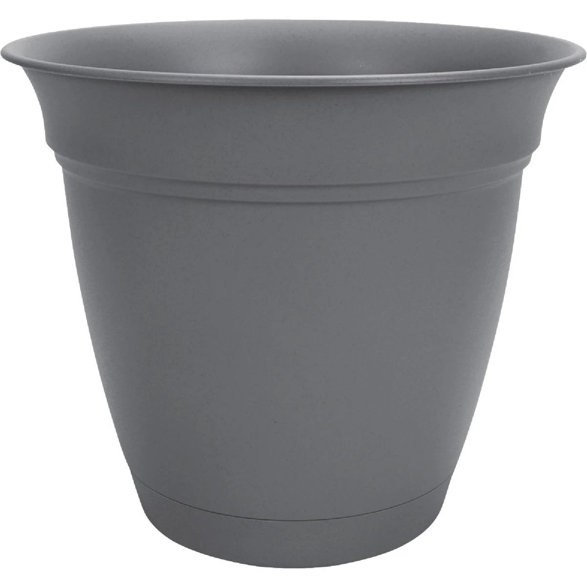 HC Companies Eclipse 8 In. Warm Gray Planter with Saucer