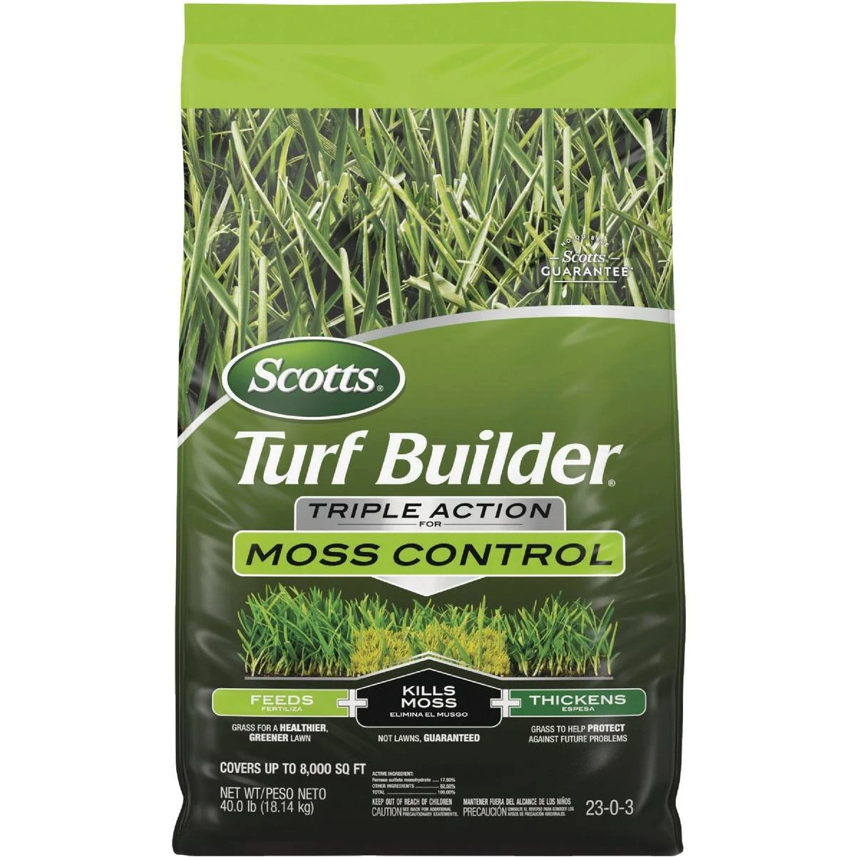 Scotts Turf Builder Triple Action 8000 Sq. Ft. 40 Lb. Moss Control & Lawn Fertilizer