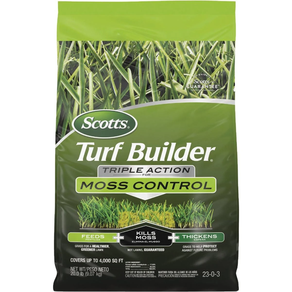 Scotts Turf Builder Triple Action 4000 Sq. Ft. 20 Lb. Moss Control & Lawn Fertilizer