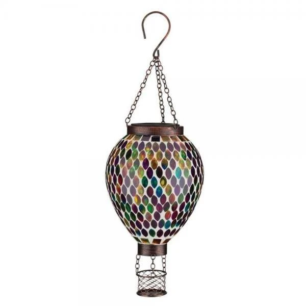 Mosaic Hot Air Balloon Decorative Lantern - Multi-color Swirl Design