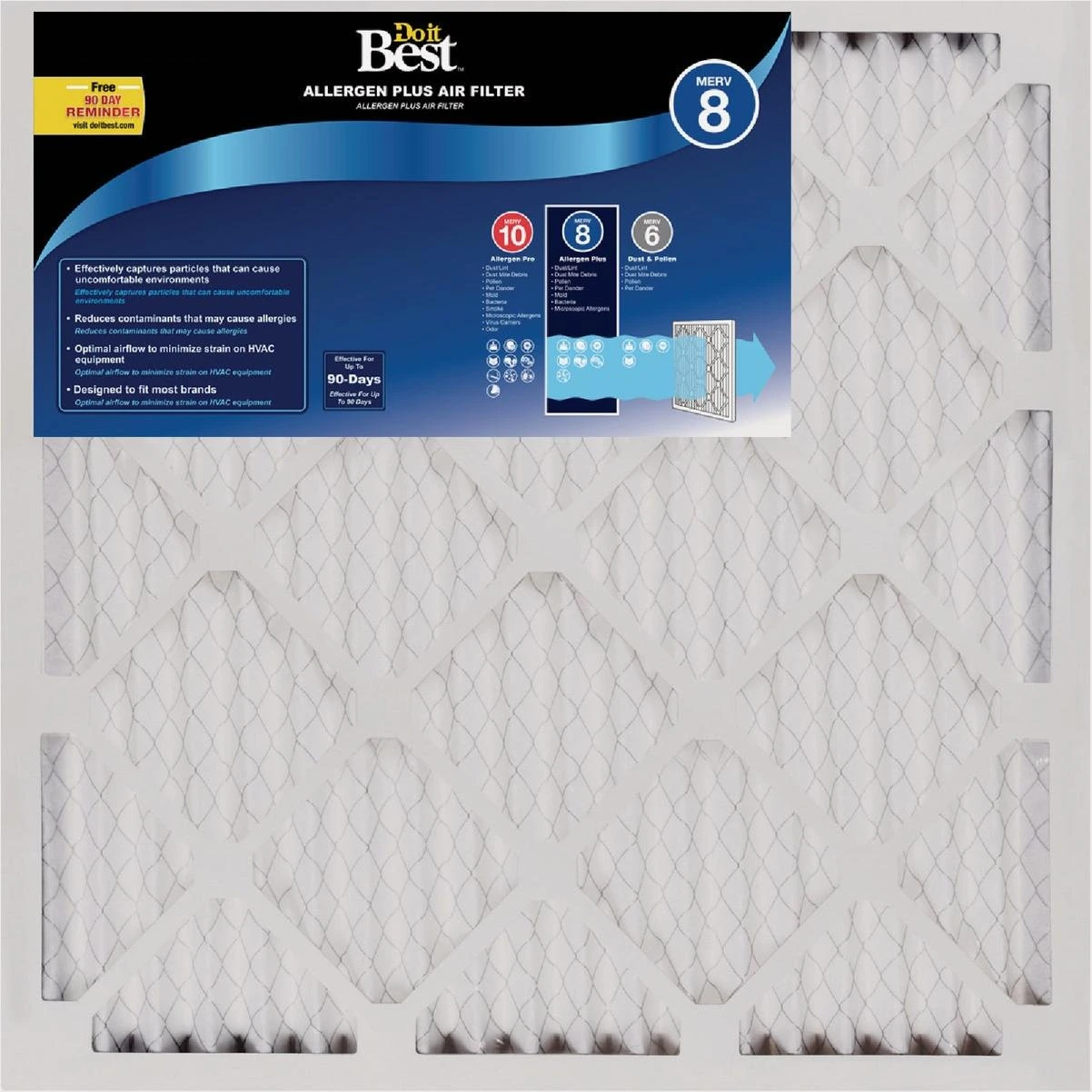 Do it Best 12 In. x 24 In. x 1 In. MERV 8 Furnace Filter (12-Pack)