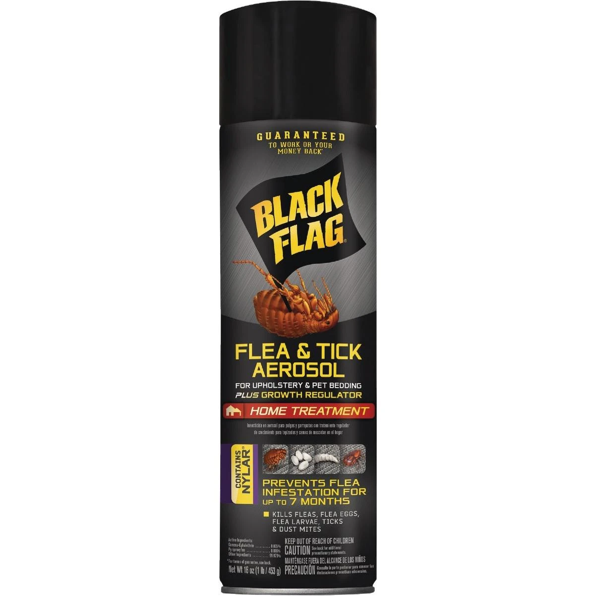 Black Flag 16 Oz. Aerosol Spray Flea & Tick Upholstery & Pet Bedding Home Treatment Plus Growth Regulator