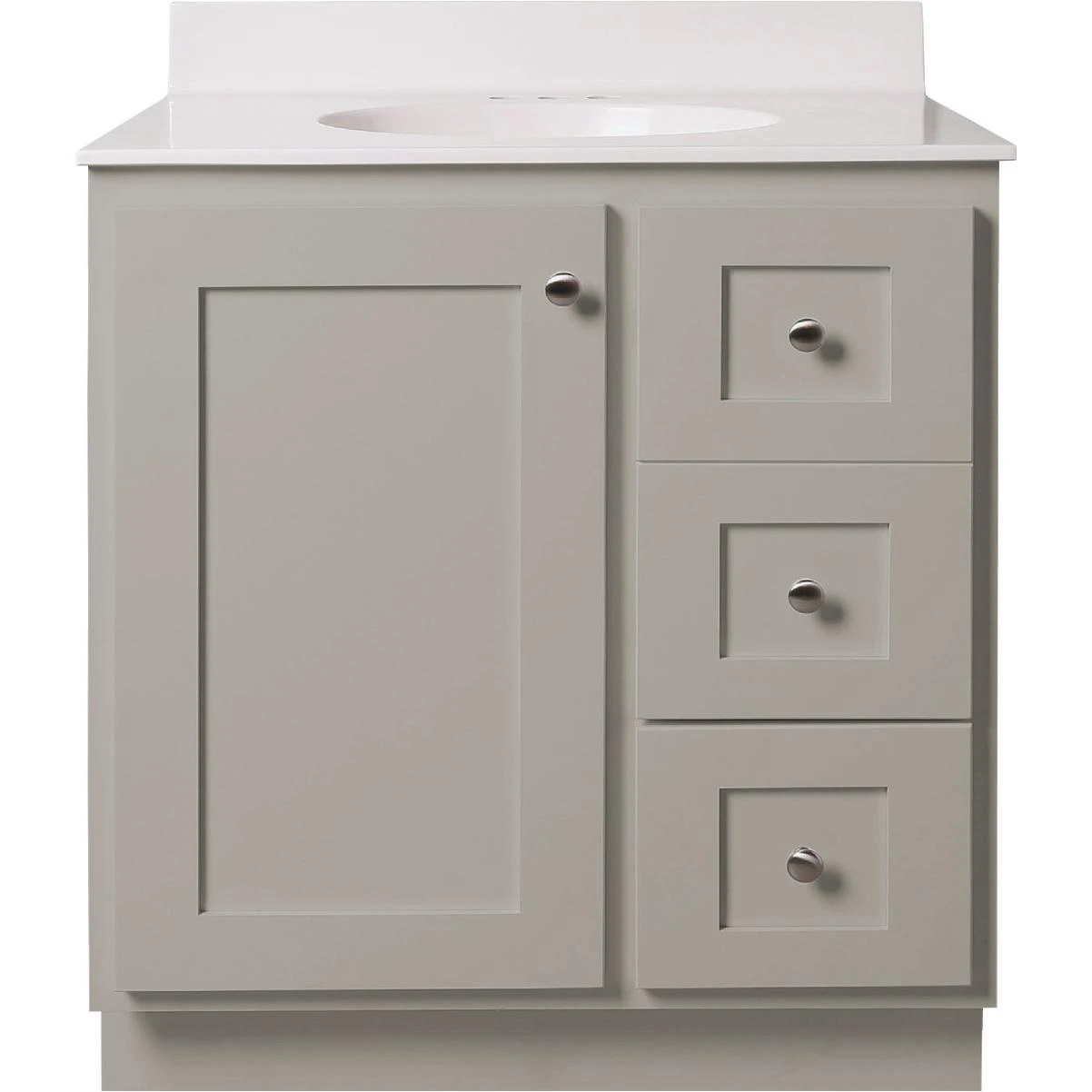 Bertch Storage Solutions 30 In. W x 34-1/2 In. H x 21 In. D Harbor Vanity Base without Top, 2 Door/1 Drawer