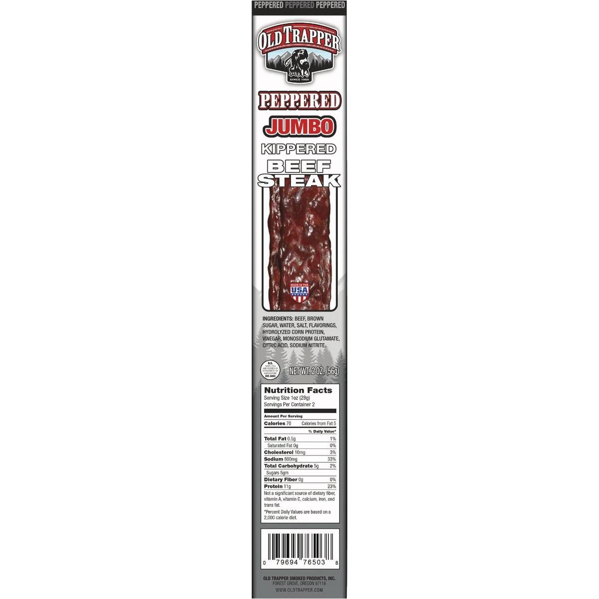 Old Trapper Peppered Kippered Steak Jerky