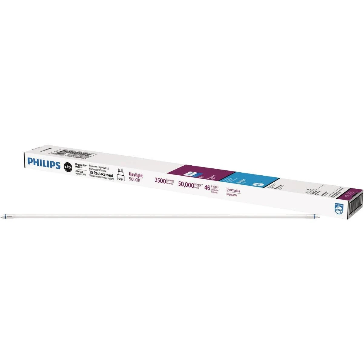 Philips InstantFit 54W Equivalent 46 In. Daylight T5 Type A LED Tube Light Bulb