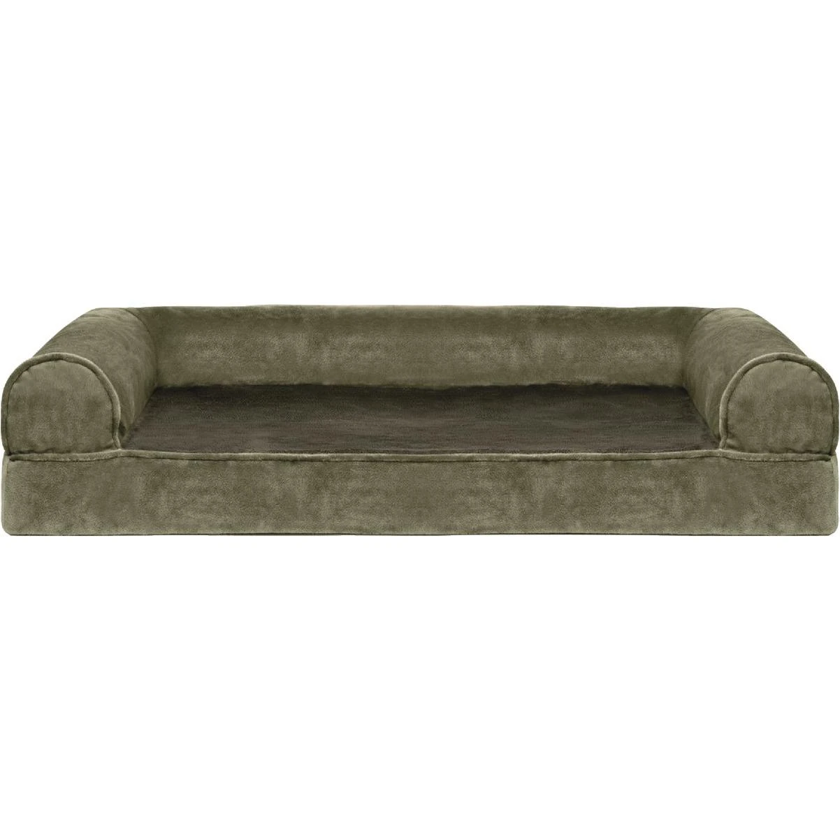 FurHaven Medium Faux Fur & Velvet Orthopedic Sofa Dog Bed