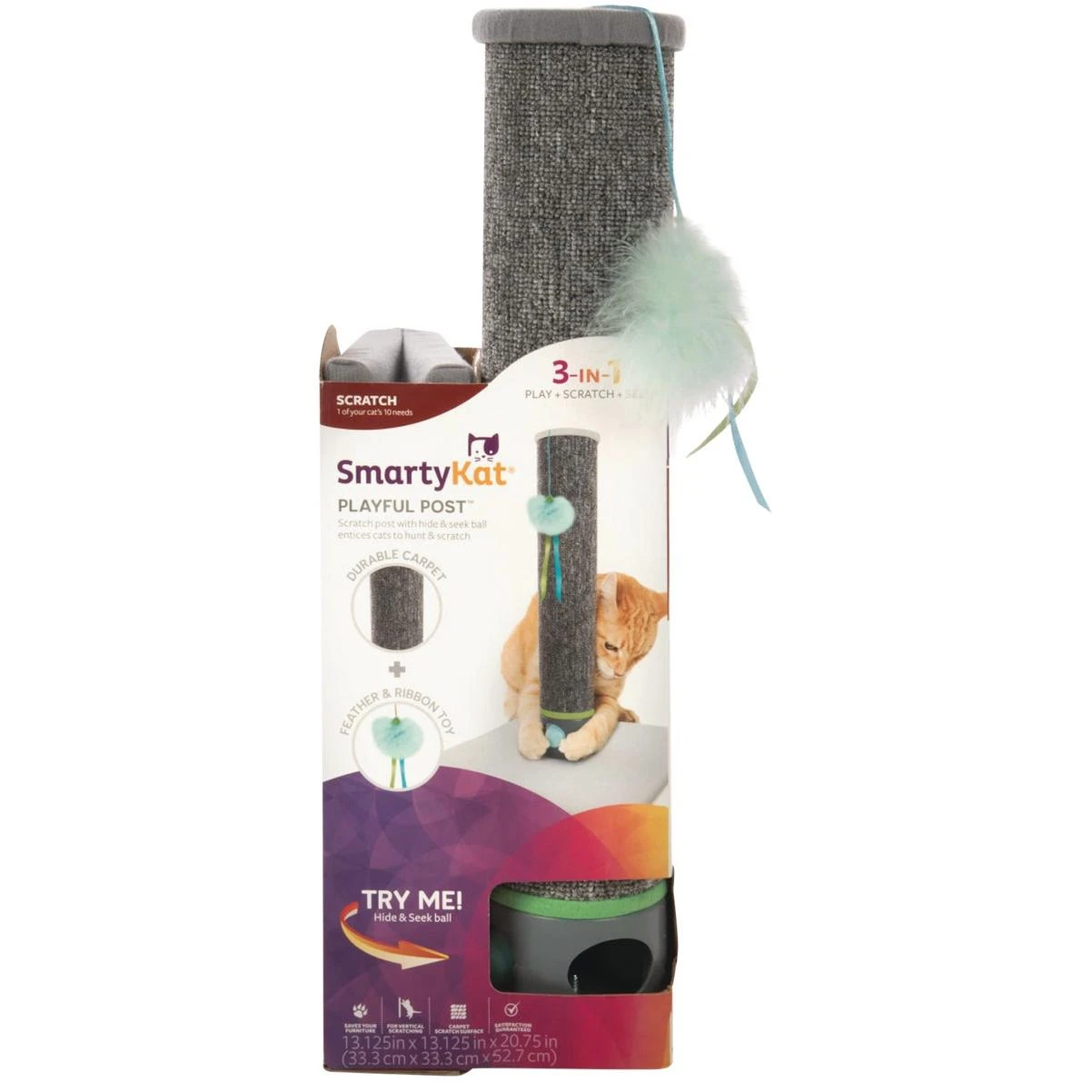 SmartyKat Playful Post Carpet Cat Scratching Post