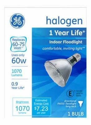 GE 60W L NECK FLD BULB