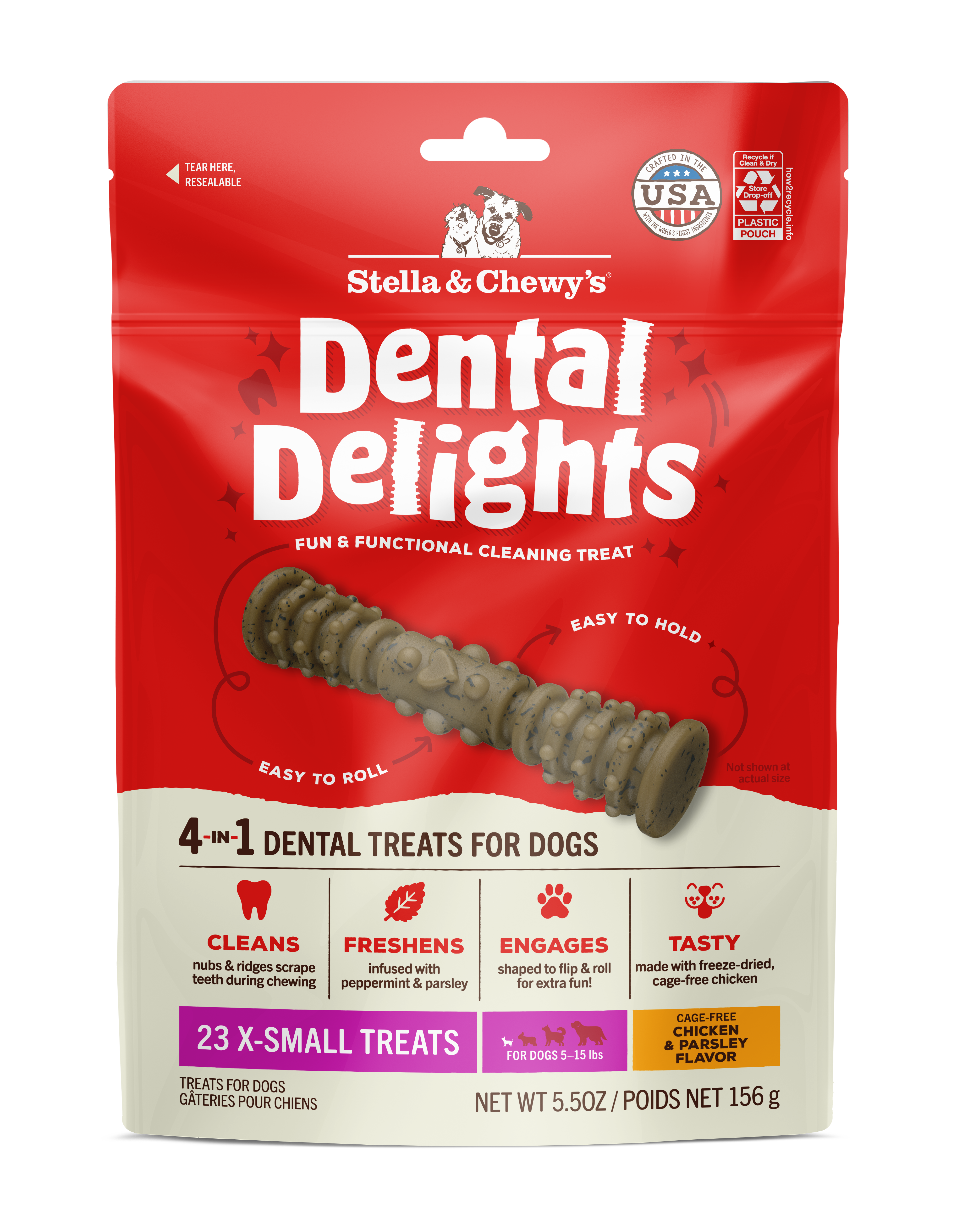 Stella And Chewys Dental Delights X-SMALL Dog Treats 23CT