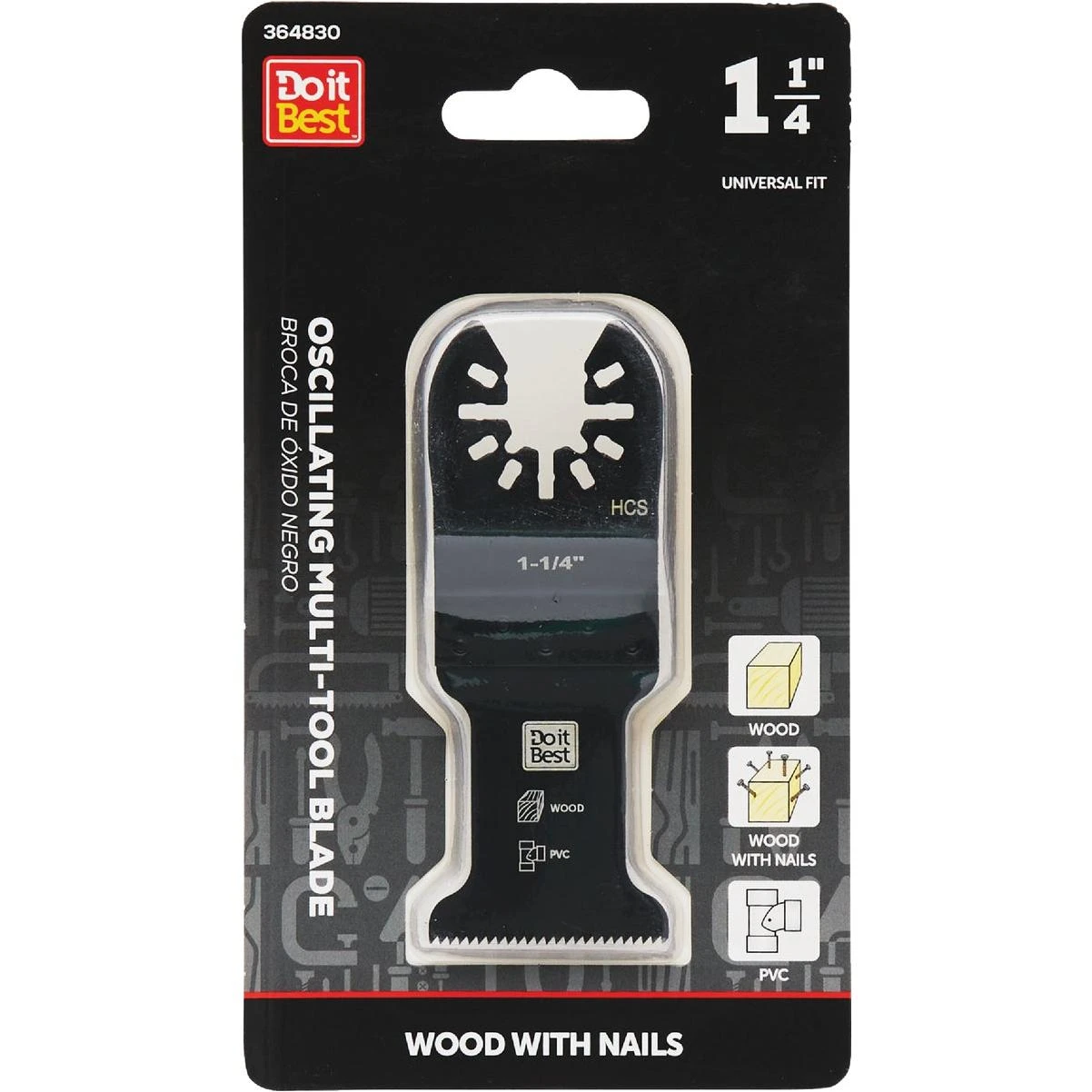 Do it Best 1-1/4 In. High Carbon Steel Nail-Embedded Wood Oscillating Multi-Tool Blade