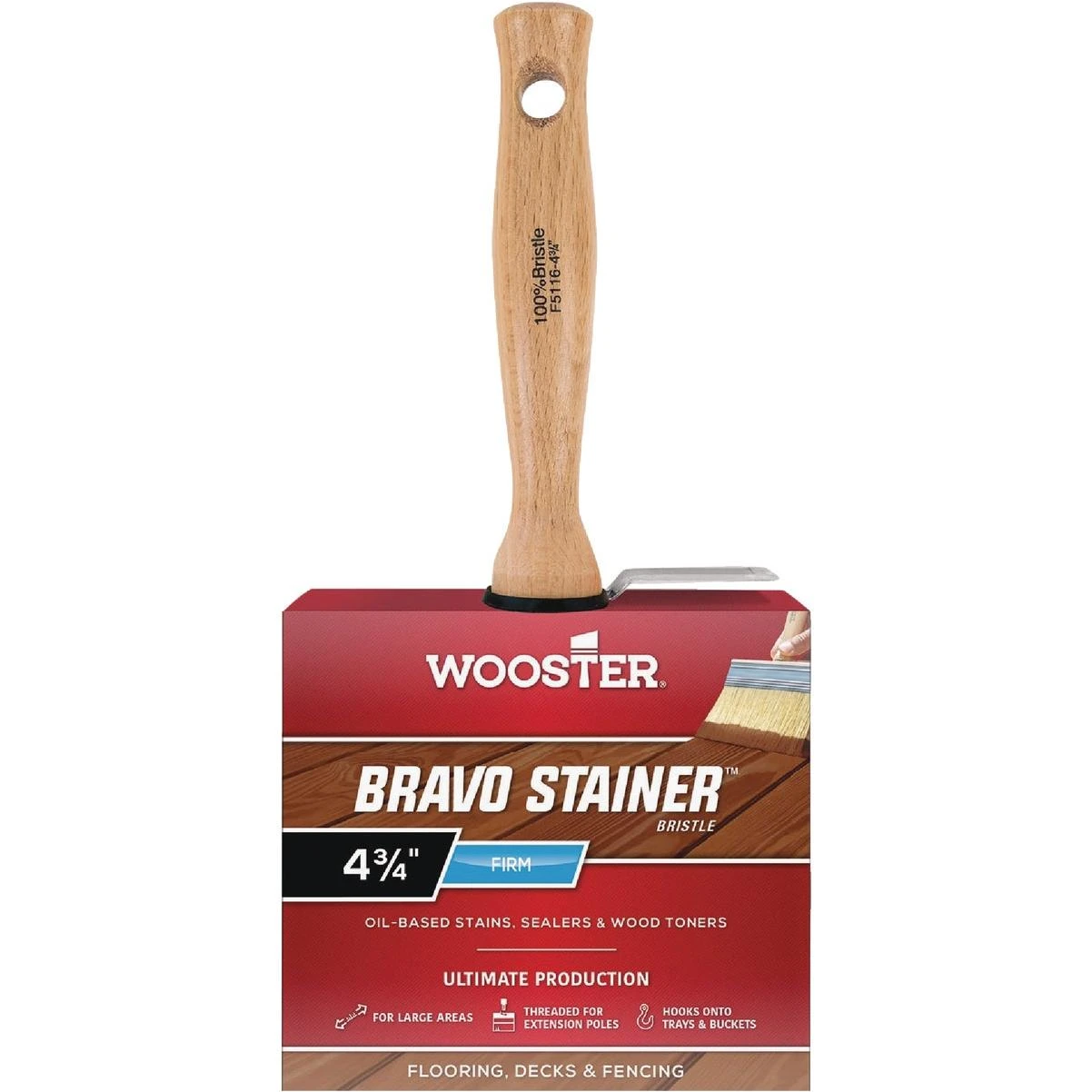 Wooster Bravo 4.75 In. Stainer Bristle Brush
