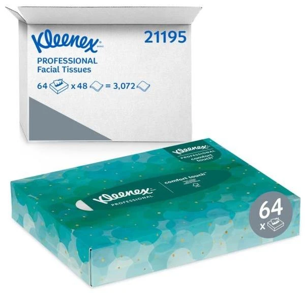 Kleenex White Facial Tissue Junior Pack - 2-Ply, 40 Sheets/Box, 80 Boxes/Carton