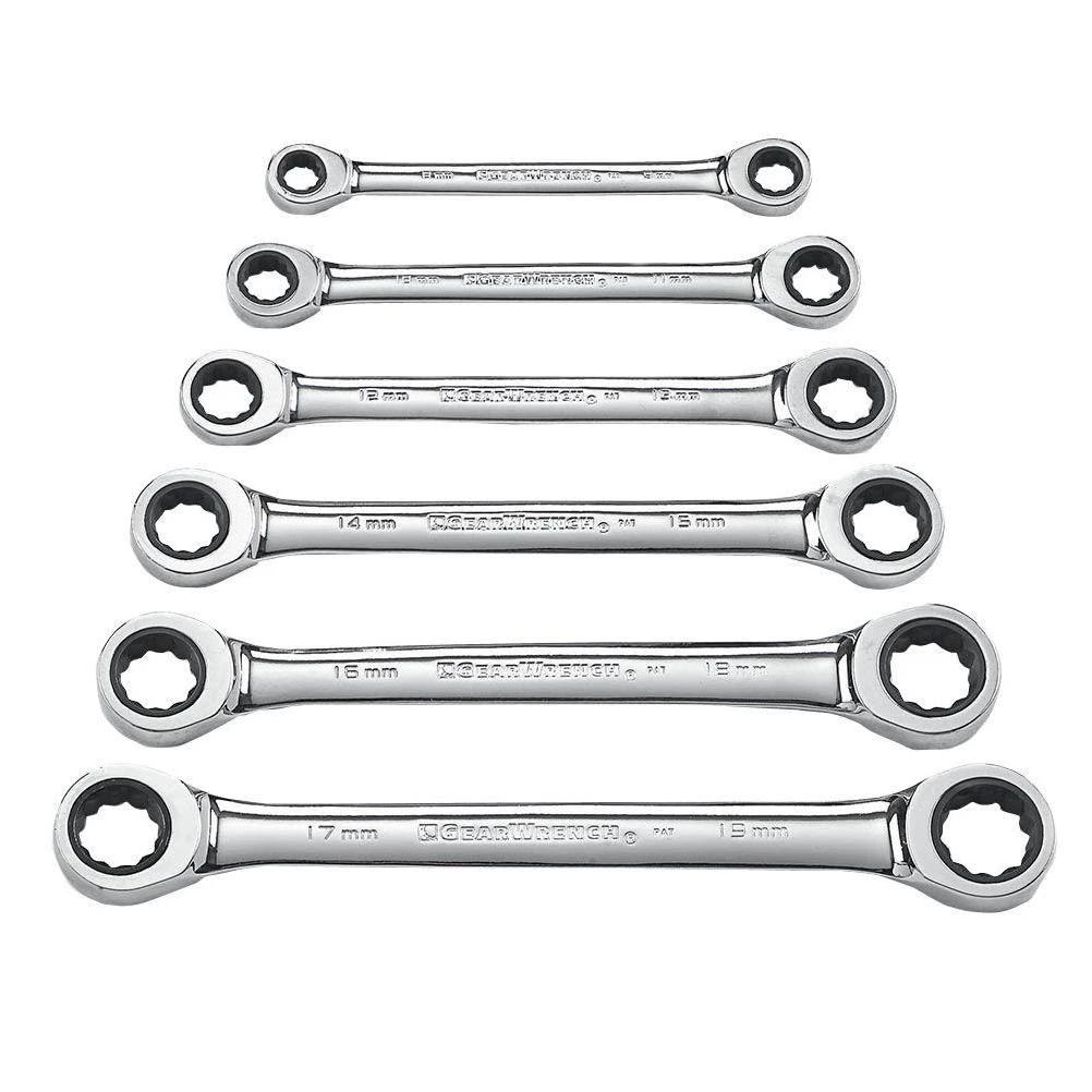 Metric Double Box-End Ratcheting Wrench Set (6-Piece)