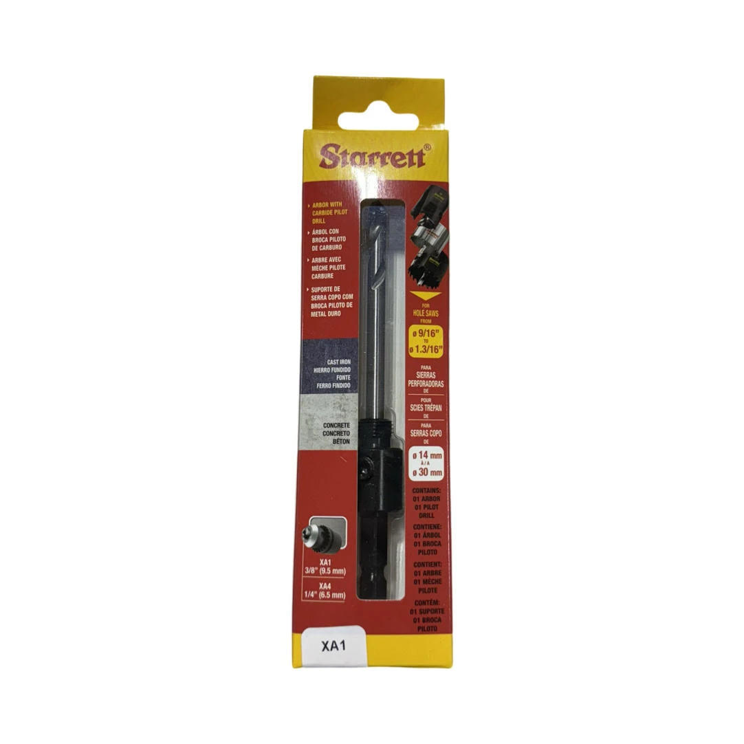 Starrett Arbor with Carbide Tipped Pilot Drill for Hole Saws 9/16" to 1-3/16"