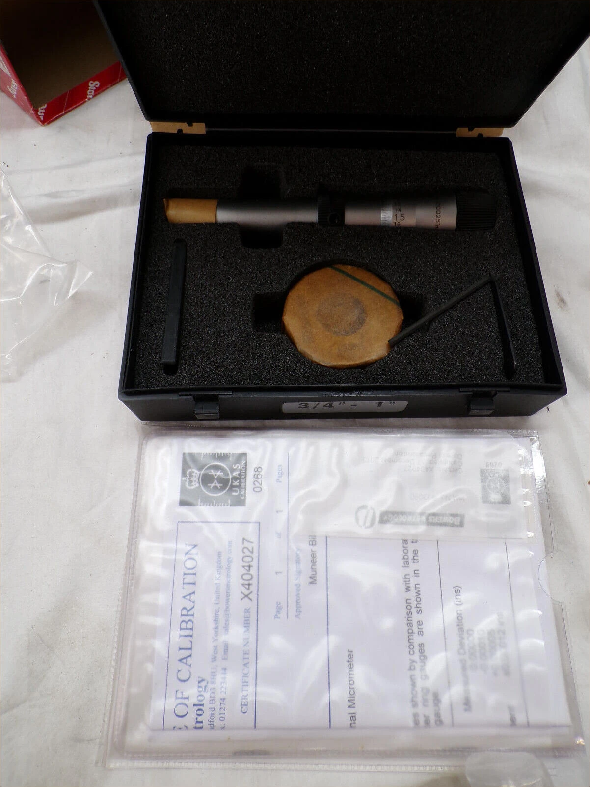 Starrett 78XTZ-1 Internal Micrometer 3/4"-1" & Setting Ring, NEW