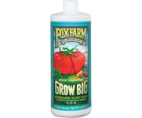 Grow Big Hydroponic Liquid Plant Food Concentrate, 1 Quart Bottle
