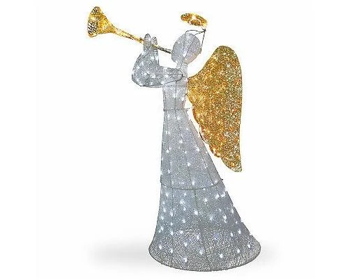 60-Inch Lighted Christmas Angel Lawn Decoration with 200 White Lights