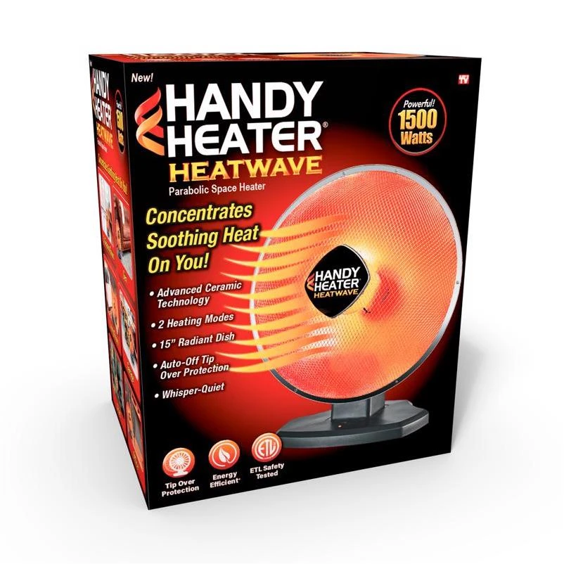 Handy Heater Electric Oscillating Parabolic Space Heater, Model Heatpo-mc1, 1200 Watts