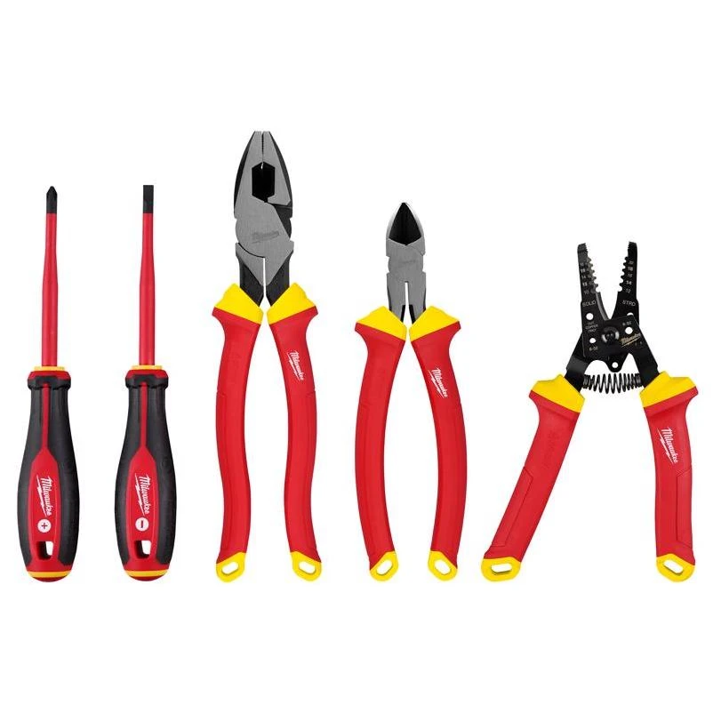 1000v Insulated Hand Tool Set - 5-piece Electrical Tool Kit
