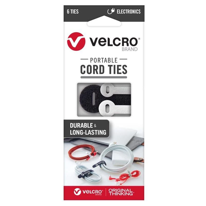 VELCRO Brand Assorted Nylon Ties 6 pk