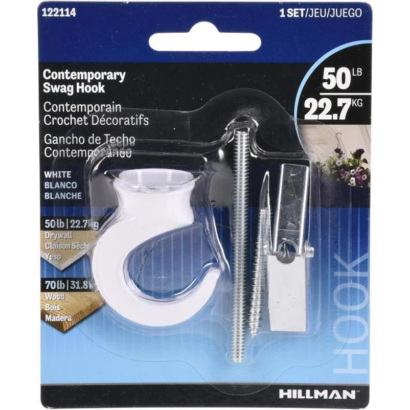 Contemporary White Swag Hook For Easy Hanging - Ideal For Curtains And Decorations
