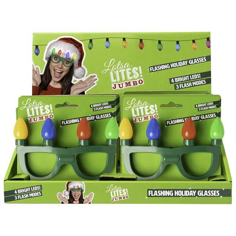 Jumbo Flashing Glasses for Christmas Parties – Festive Holiday Accessory