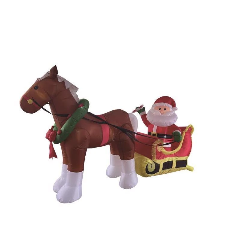 Celebrations Santa With Horse Carriage 9 Ft. Inflatable Christmas Decoration