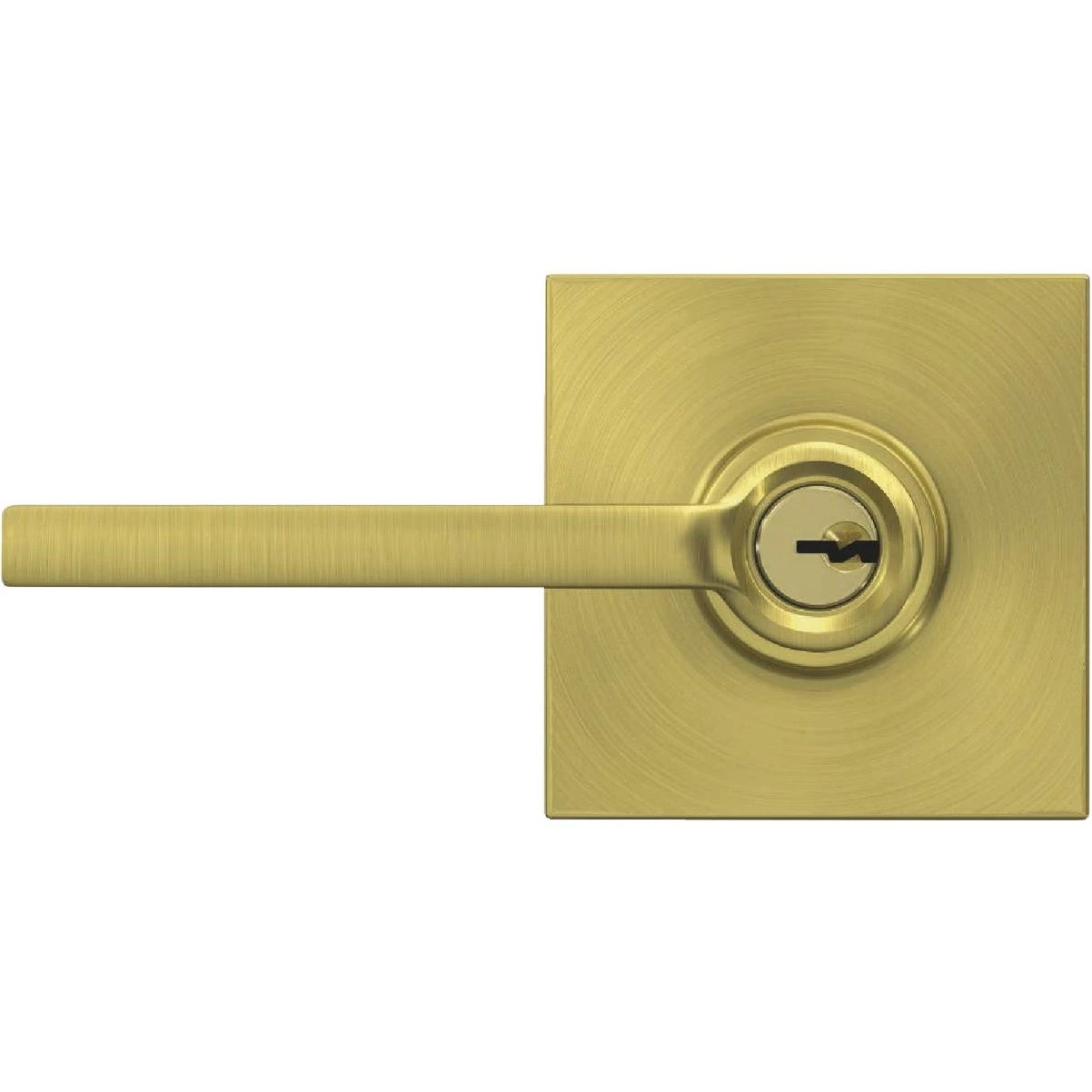 Schlage Latitude Lever Satin Brass Keyed Entry Lock with Collins Trim
