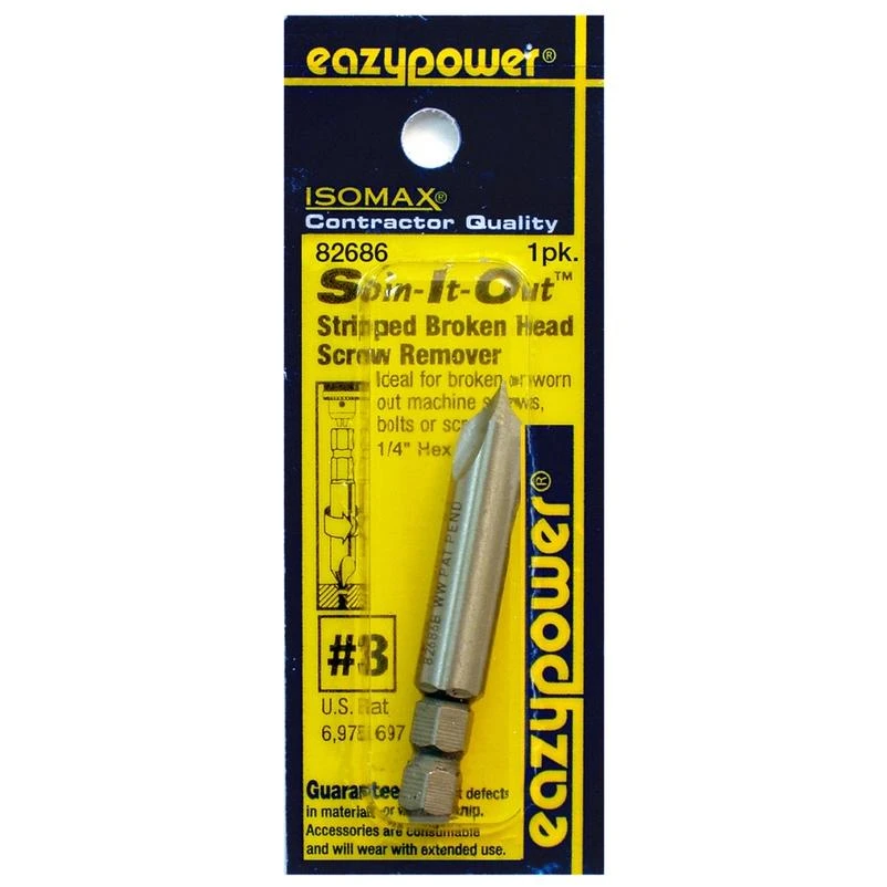 Spin-it-out #3 Screw Extractor, 1/4 In. Hex Power Bit