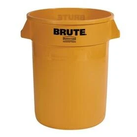 Rubbermaid Commercial Products Brute 32-Gallon Yellow Plastic Touchless Trash Can