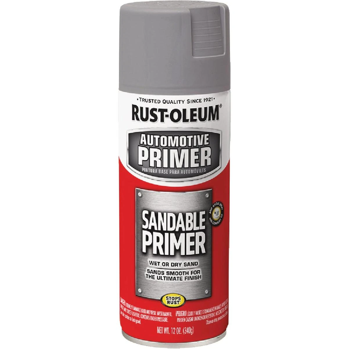 Rust-Oleum Automotive Sandable Primer Spray, 12 Oz., Gray
