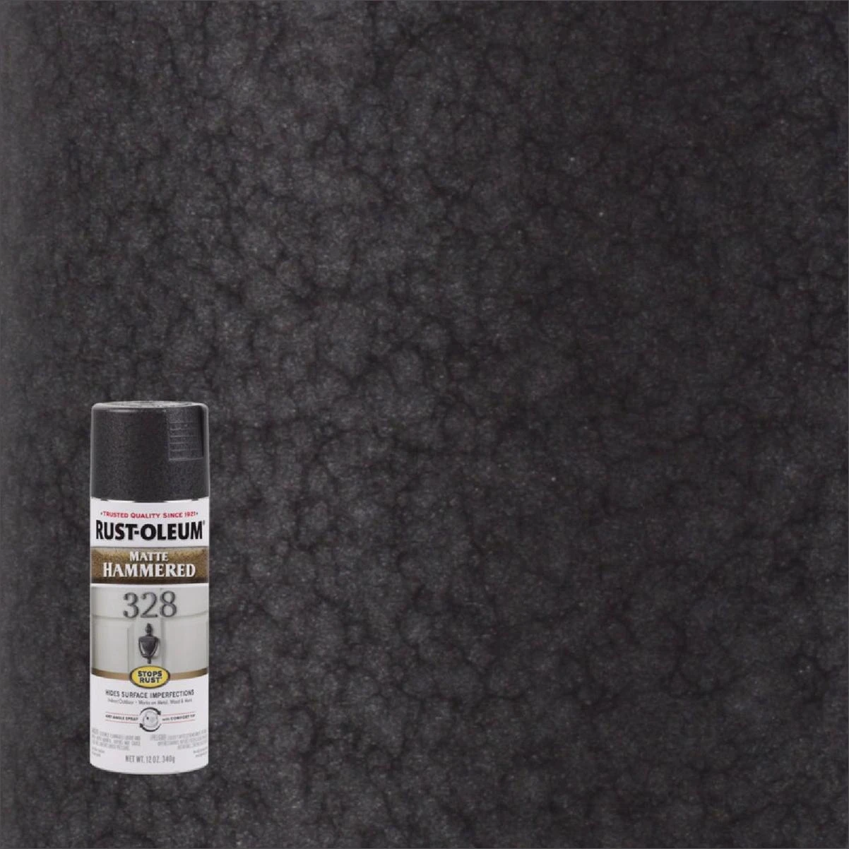 Rust-Oleum Stops Rust Matte Black 12 Oz. Hammered Spray Paint